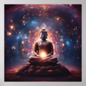 Healing Lichten Mediteren Boeddha Poster (Voorkant)