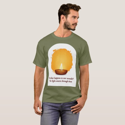 Healing Light Candle T‑Shirt | Inspirational Quote T-shirt (Voorkant volledig)