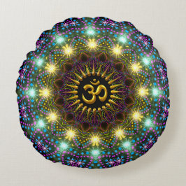 Healing Light Mandala Om Symbool Ronde Kussen