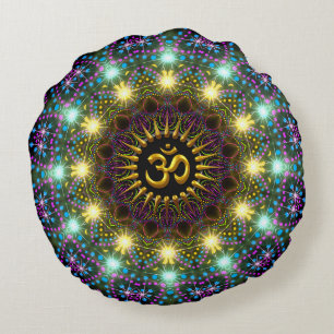 Healing Light Mandala Om Symbool Ronde Kussen