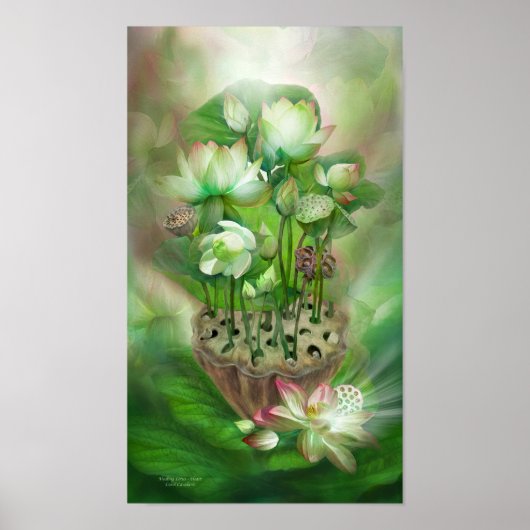 Healing Lotus - Heart Chakra Art Poster/Print Poster (Voorkant)