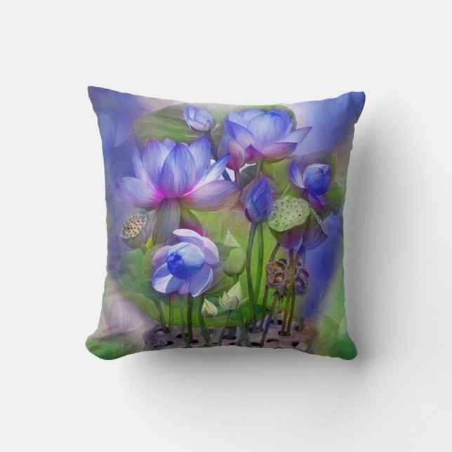 Healing Lotus Third Eye Chakra Art Pillow Kussen (Voorkant)