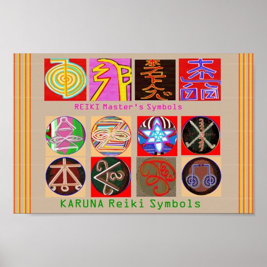 Healing Master's Symbolen - Premium-papier Poster (Voorkant)