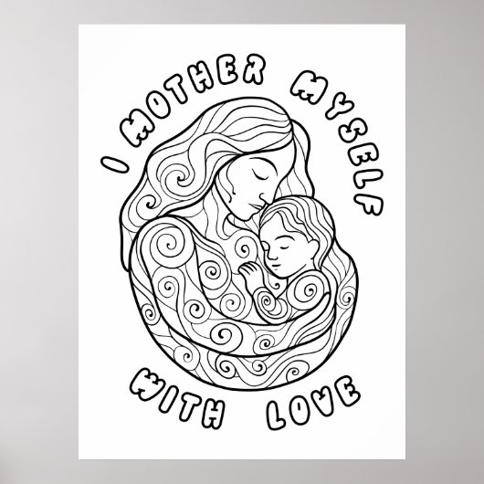 Healing Moederdag Kleurend Poster (Voorkant)