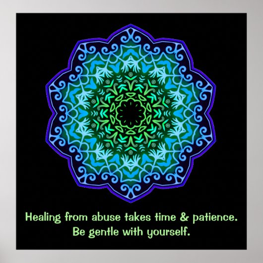 Healing of Abuse Mandala Inspirerend Poster (Voorkant)