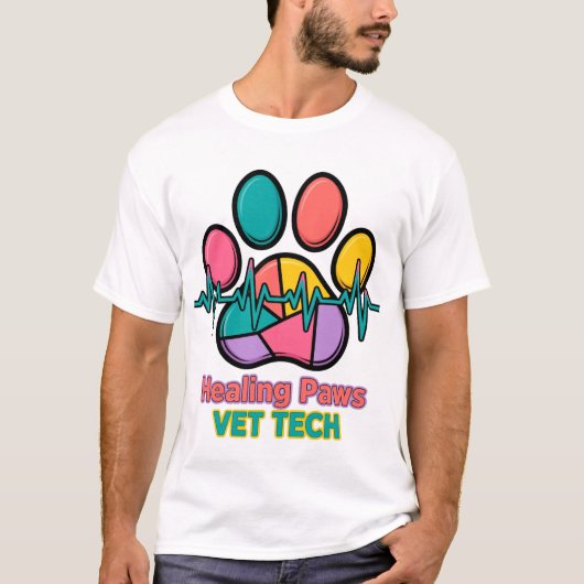 Healing Paws Dierenartsassistent T-shirt (Voorkant)