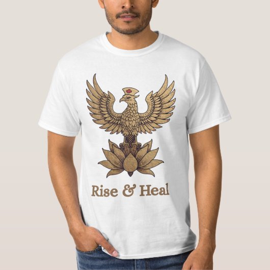 Healing Phoenix – “From Healing Flames, Care Bloss T-shirt (Voorkant)