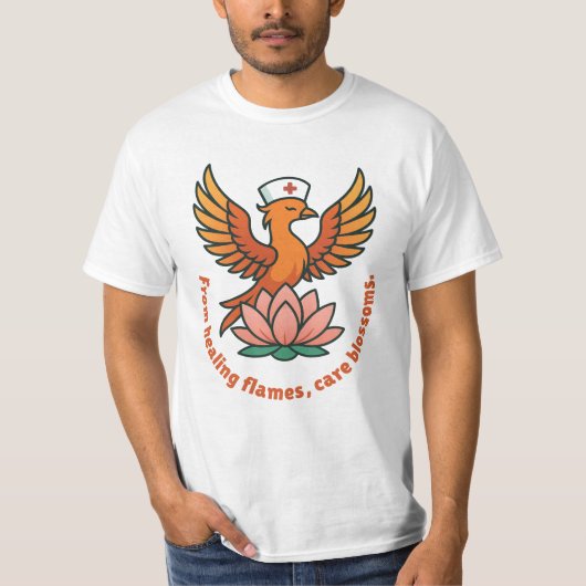 Healing Phoenix – Van Healing Flames, Care Blossom T-shirt (Voorkant)