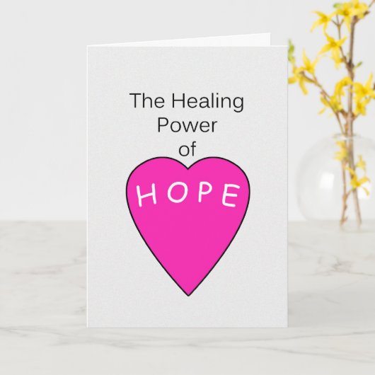 Healing Power of Hope Cancer Enmoediger Card Kaart (Gele Bloem)