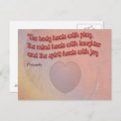 Healing Proverb met hart Briefkaart (Voorkant / Achterkant)