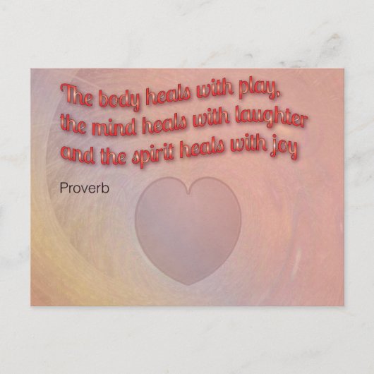 Healing Proverb met hart Briefkaart (Voorkant)