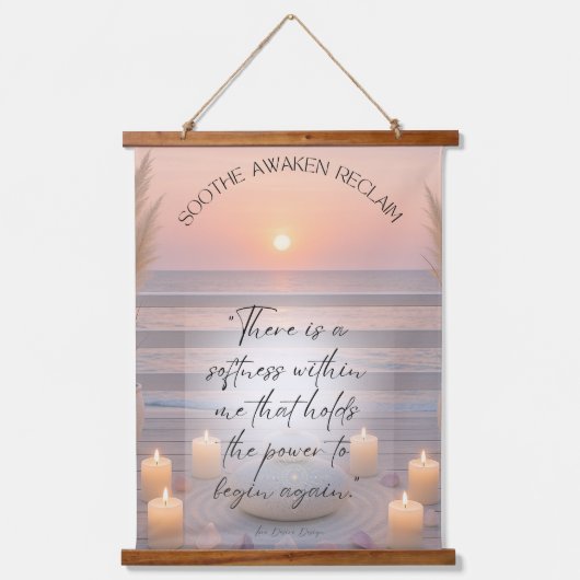 Healing Quote Coastal Sunset Tapestry Hangend Wandkleed (Voorkant)