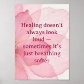 Healing Quote Wall Art | Soft Pink Floral Poster (Voorkant)