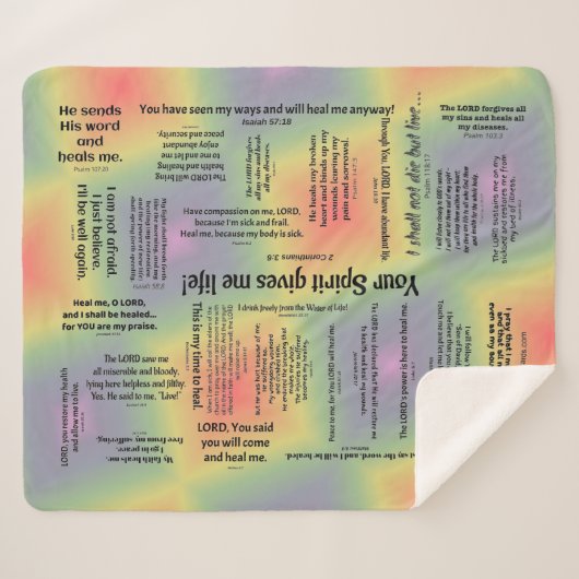 Healing Scriptures Blanket - met meerdere kleuren Sherpa Deken (Voorkant (horizontaal))