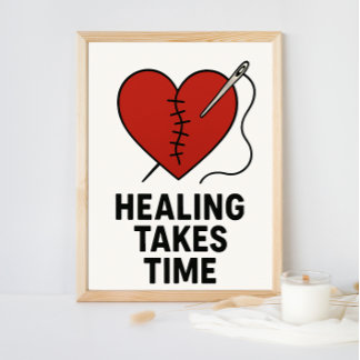 Healing Takes Time Mental Health Support Foto Afdruk