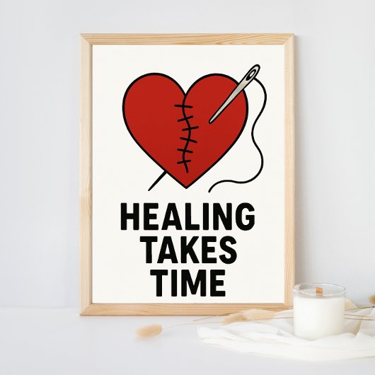 Healing Takes Time Mental Health Support Foto Afdruk