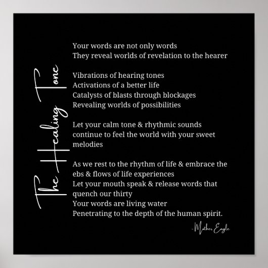 Healing Tone Geluidsgedicht poster muurkunst decor (Voorkant)