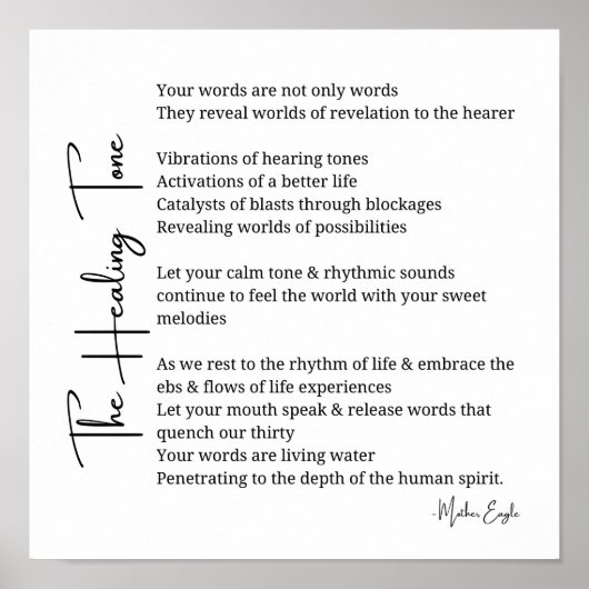 Healing Tone Geluidsgedicht poster muurkunst decor (Voorkant)