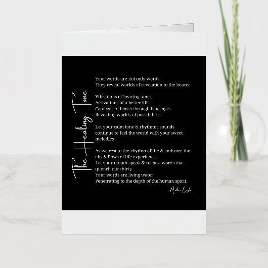 Healing Tone Sound gedicht Folie Wenskaart (Voorkant)