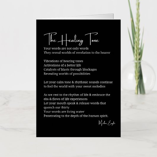 Healing Tone Sound gedicht Folie Wenskaart (Voorkant)