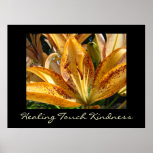Healing Touch Kindness kunstprint Oranje Lelie Poster