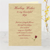 Healing wenst vrouw kaart (Gele Bloem)