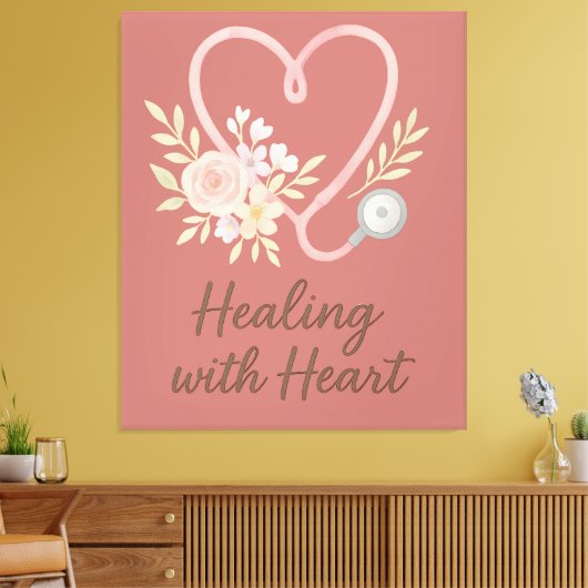 Healing with heart canvas afdruk (Insitu (Woonkamer))