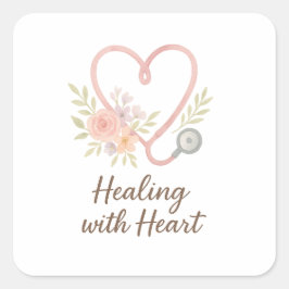 Healing with Heart Vierkante Sticker