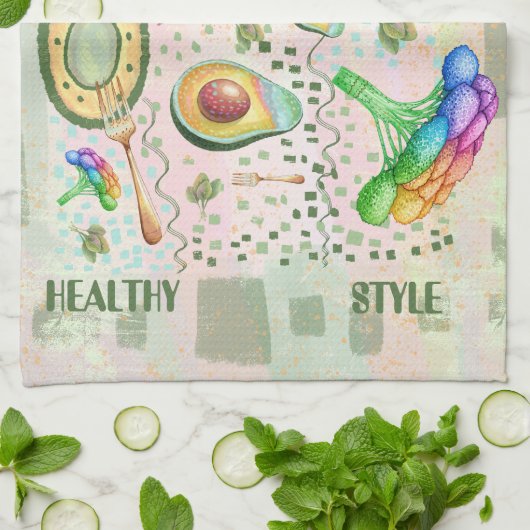 Healsy food art theedoek (Gevouwen)