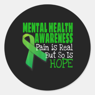 Health Awareness Mental Health Ribbon Ronde Sticker