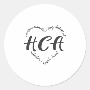 Health Care Aide, gezondheidszorghulp HCA Ronde Sticker