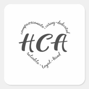 Health Care Aide, gezondheidszorghulp HCA Vierkante Sticker
