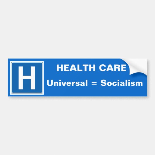 Health Care Bumpersticker blauw (Voorkant)
