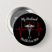 Health Care Hero Husband Ronde Button 7,6 Cm (Voorkant /achterkant)