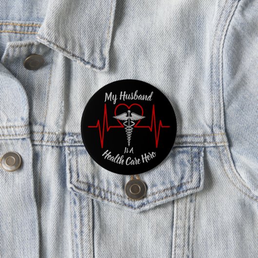 Health Care Hero Husband Ronde Button 7,6 Cm (In situ)