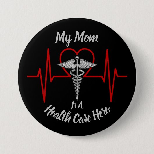 Health Care Hero Mam Ronde Button 7,6 Cm (Voorkant)