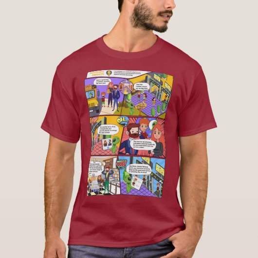 Health Check AI Comics Man T-shirt (Voorkant)