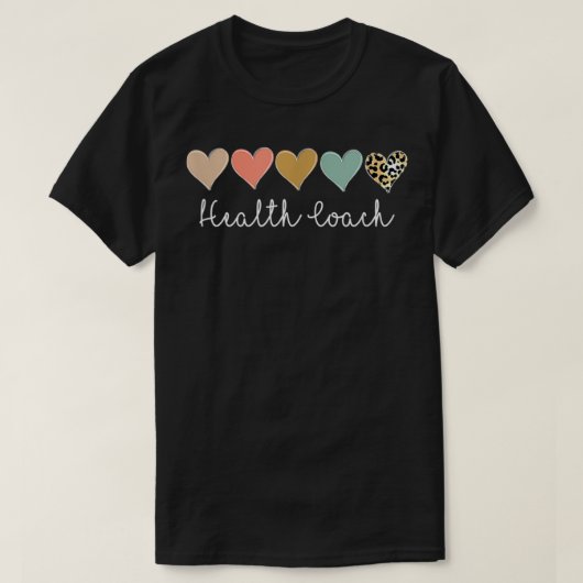 Health Coach, Leopard Wellness Health Coach  T-shirt (Design voorkant)