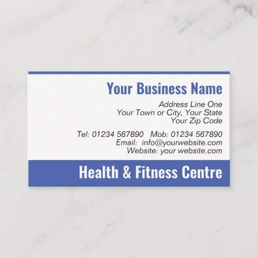 Health & Fitness Center QR Code Visitekaartje (Voorkant)