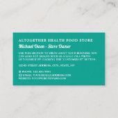 Health Food Store Logo Visitekaartje (Achterkant)
