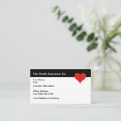 Health Insurance Agent Heart Graphic Business Card Visitekaartje (Staand voorkant)