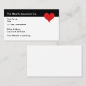 Health Insurance Agent Heart Graphic Business Card Visitekaartje (Voorkant / Achterkant)