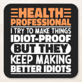 Health Professional Ik probeer het grappig te make Kartonnen Onderzetters (Voorkant)