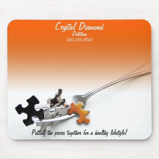 Health Puzzle Concept Oranje Ombre Sjabloon Muismat (Voorkant)