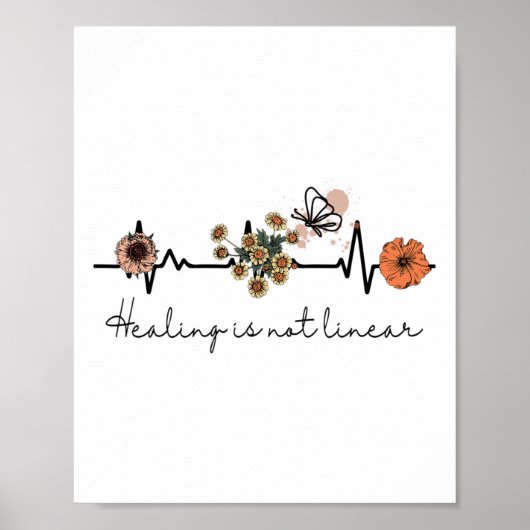 Health Quote Healing is niet lineair Poster (Voorkant)