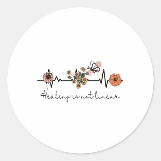 Health Quote Healing is niet lineair Ronde Sticker (Voorkant)