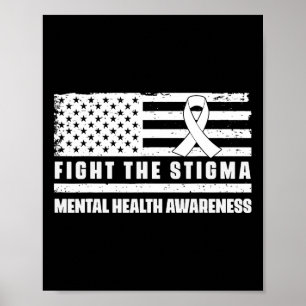 Health Ribbon USA Flag Wij Draag Groene Geestelijk Poster