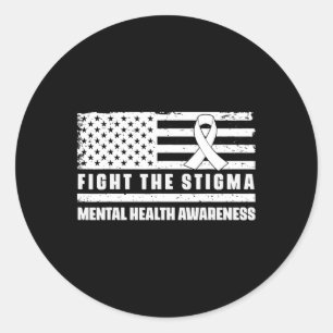 Health Ribbon USA Flag Wij Draag Groene Geestelijk Ronde Sticker