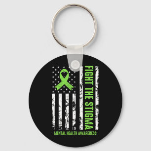 Health Ribbon USA Flag Wij Draag Groene Geestelijk Sleutelhanger