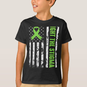 Health Ribbon USA Flag Wij Draag Groene Geestelijk T-shirt